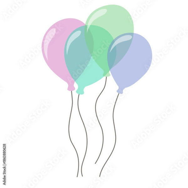 Obraz Birthday Balloon Illustration