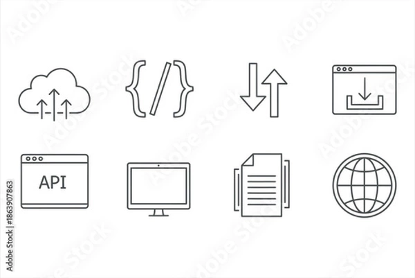 Obraz Coding and Technology Icons