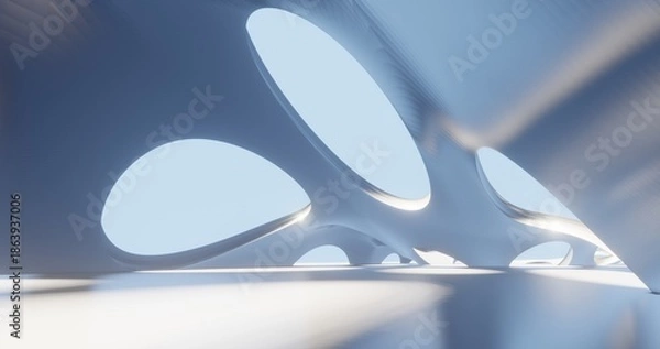 Obraz Futuristic architecture background bionic pattern in design 3d render