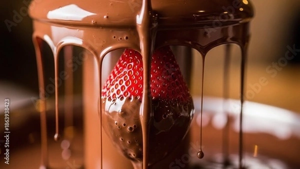 Obraz Strawberry dipped in chocolate