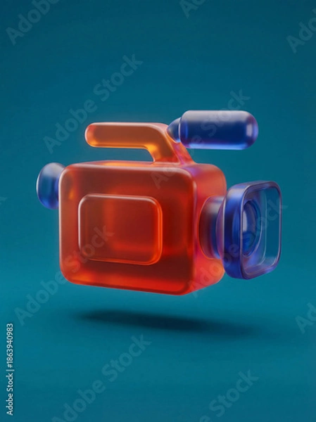 Obraz 3D video camera icon