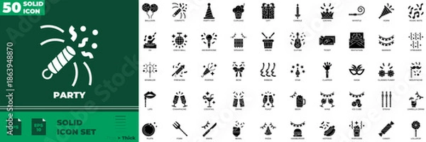 Obraz Party Solid Editable Icons set