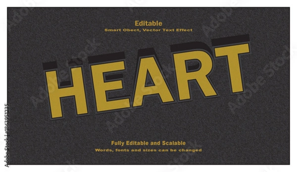 Obraz Heart text effect romantic love typography design.