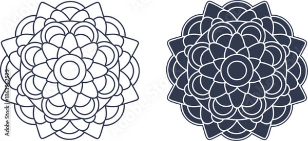 Obraz A vector circular mandala pattern on a white background.