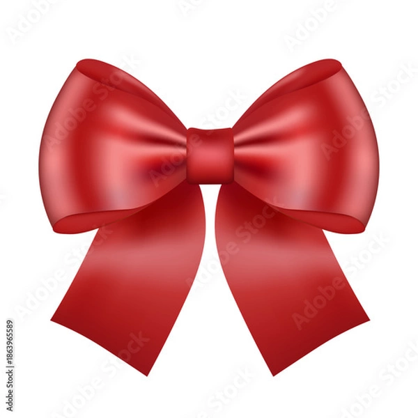 Obraz red ribbon bow without background