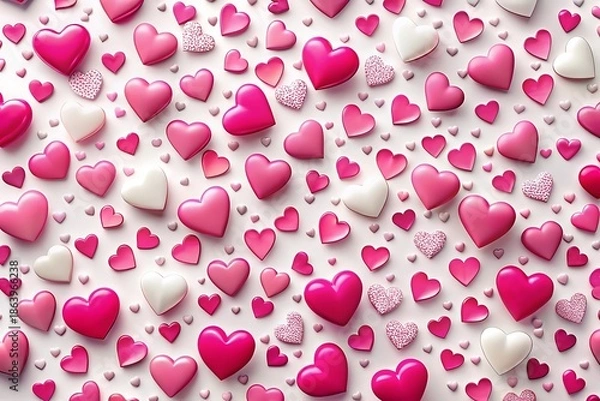 Fototapeta Colorful Hearts Pattern Background