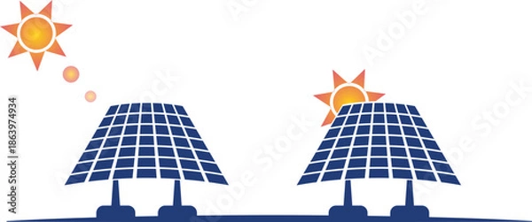 Obraz Solar Panel Renewable Energy Clean Power Vector Illustration