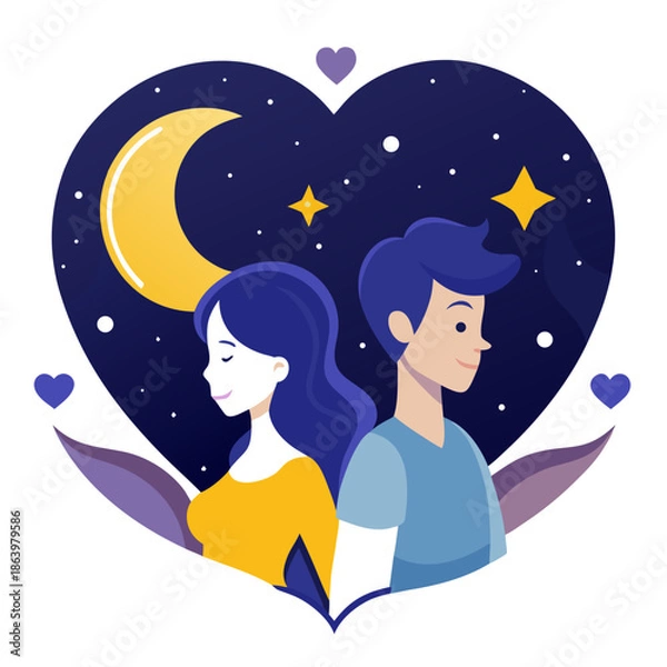 Obraz Valentine Romantic Night Sky