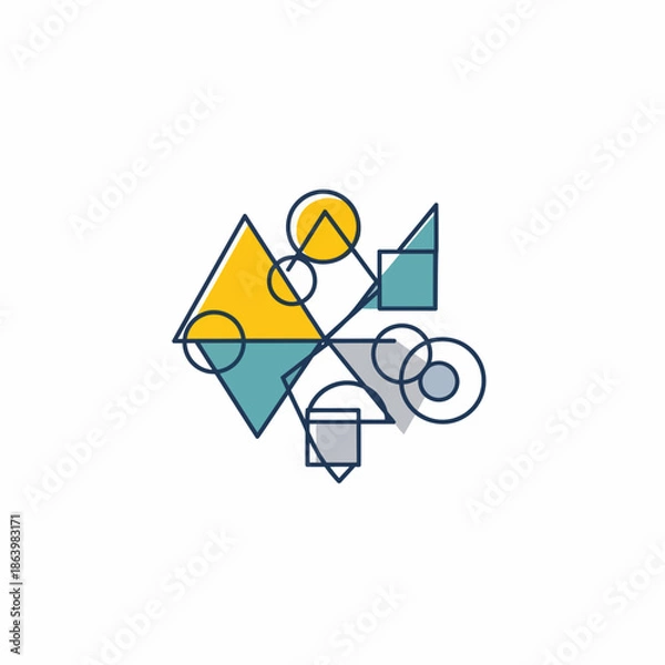 Obraz Geometric Shapes in Abstract Composition.