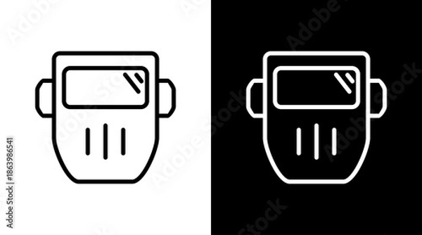 Fototapeta Welding Mask White Icon Set Vector 