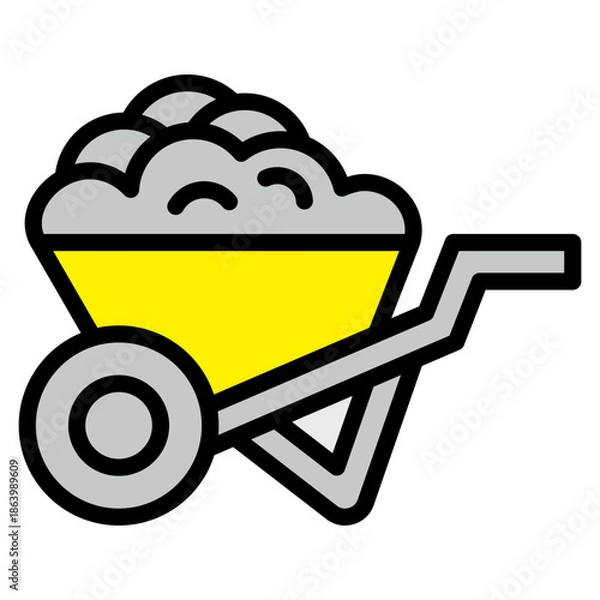 Obraz Wheelbarrow  Icon Element For Design