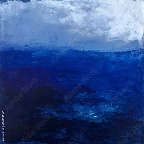 Fototapeta Deep indigo abstract ocean texture painterly background