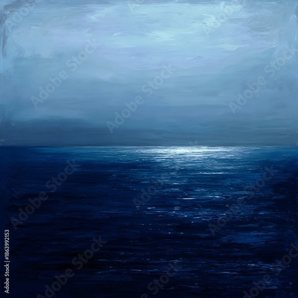 Fototapeta Deep indigo abstract ocean texture painterly background