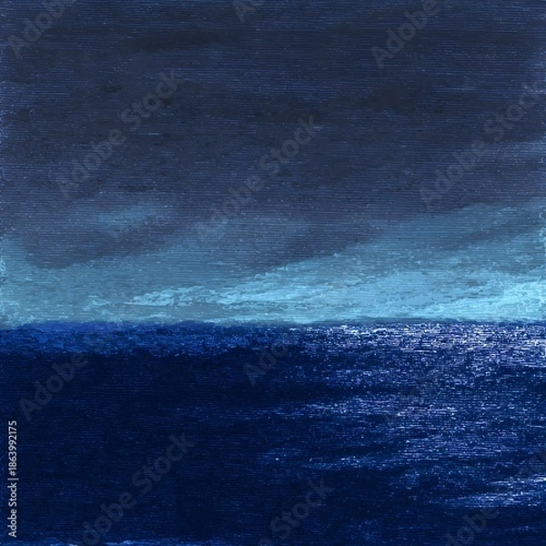 Fototapeta Deep indigo abstract ocean texture painterly background