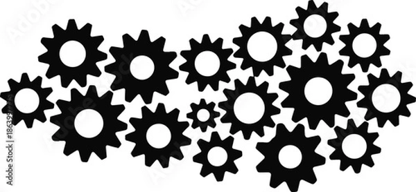 Fototapeta gear icon cluster vector interlocking cogs teamwork concept
