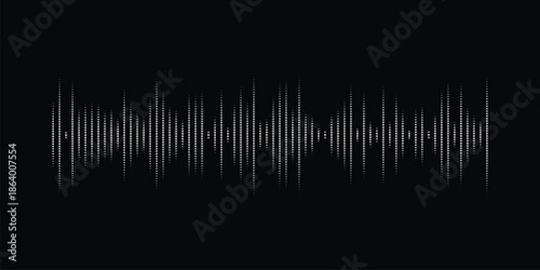 Fototapeta Sound wave pattern on black background