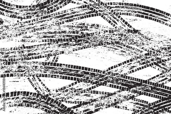 Fototapeta Abstract Grunge Tire Tracks Pattern Background