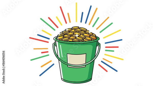 Obraz colored in a pot