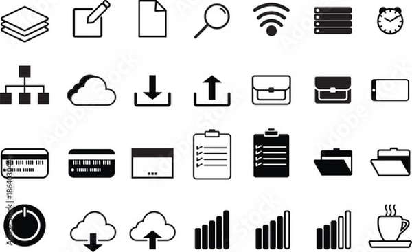Fototapeta Universal Business and Web Interface Vector Icon Set