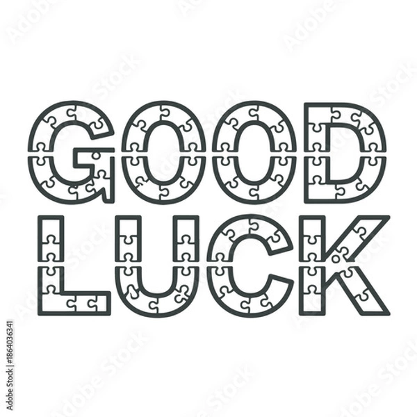 Obraz Good Luck Mosaic Style Bold Typography