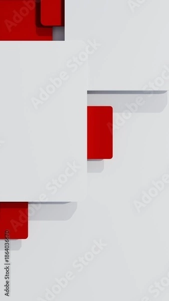 Obraz Abstract 3D background with red and white layered squares