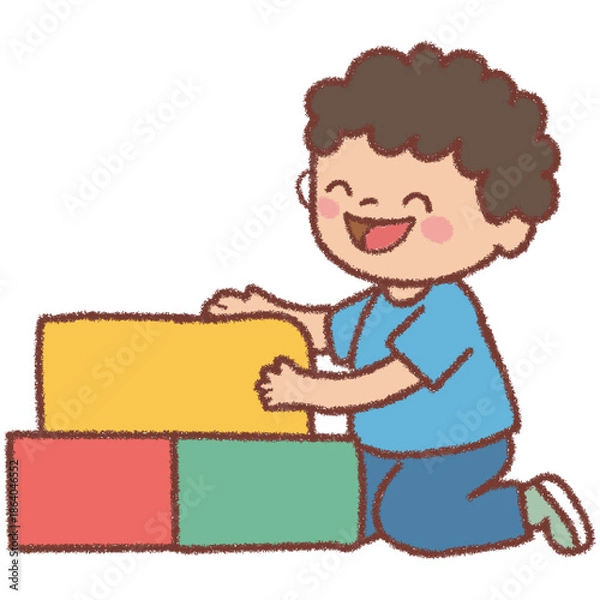 Obraz boy with a blank board