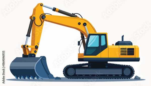 Obraz Heavy duty excavator machine for construction and digging projects