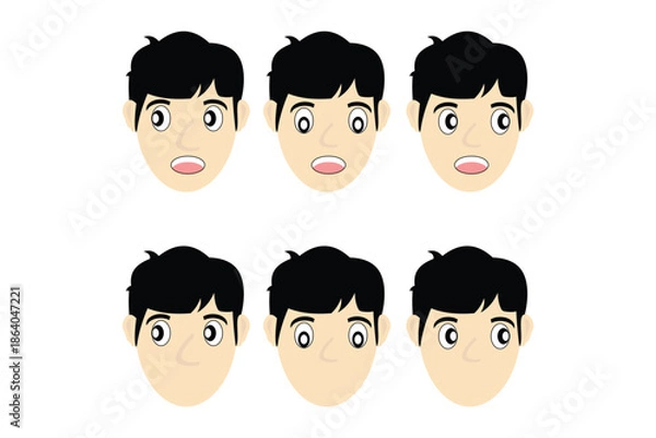 Obraz set of faces man