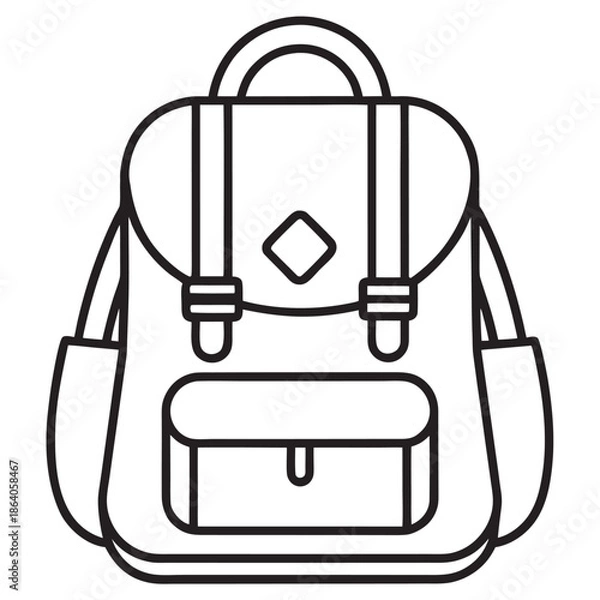 Obraz Backpack Line Art Vector