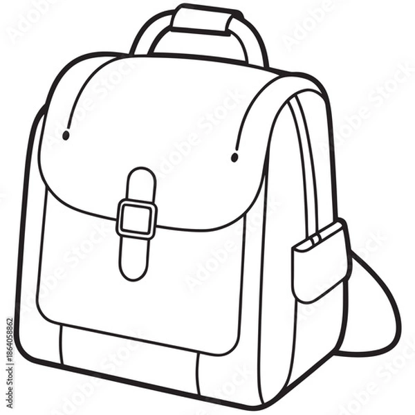 Obraz Backpack Line Art Vector