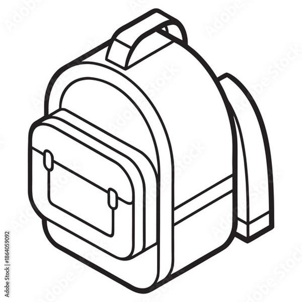 Obraz Backpack Line Art Vector