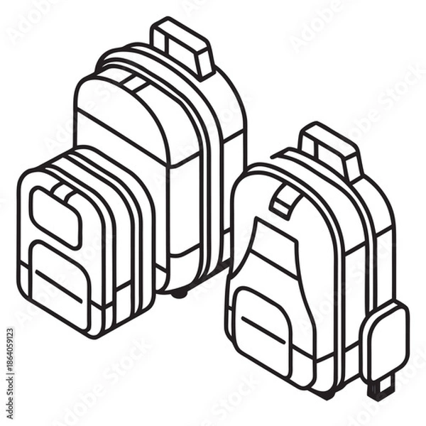 Obraz Backpack Line Art Vector