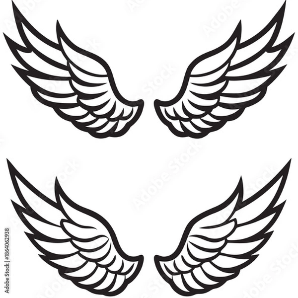 Obraz Wings Line Art Vectors
