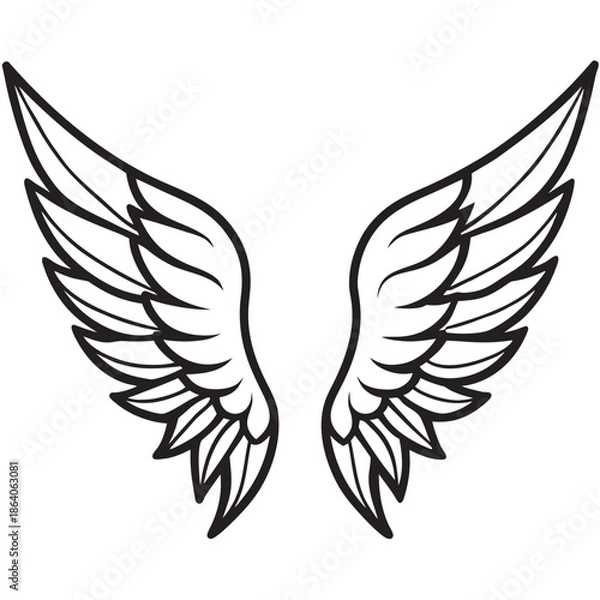 Obraz Wings Line Art Vectors