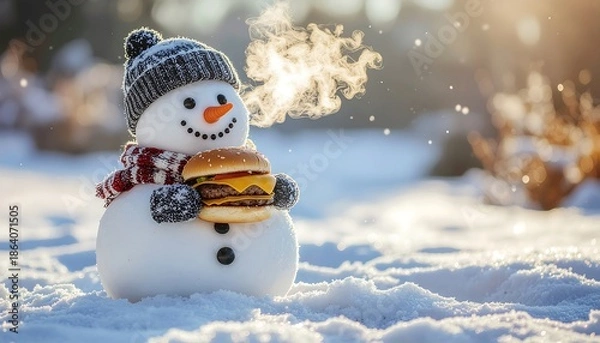 Obraz snowman on the snow