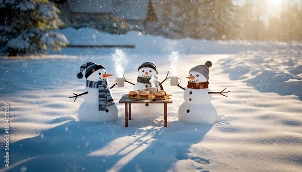 Obraz children playing on snow