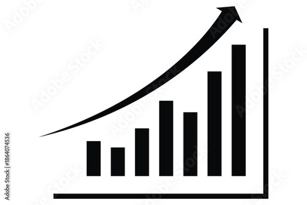 Obraz business graph with arrow