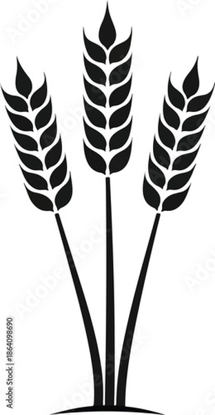 Obraz Black cereal icon on white background