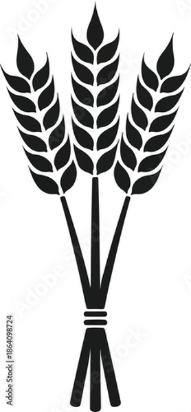 Obraz Black cereal icon on white background