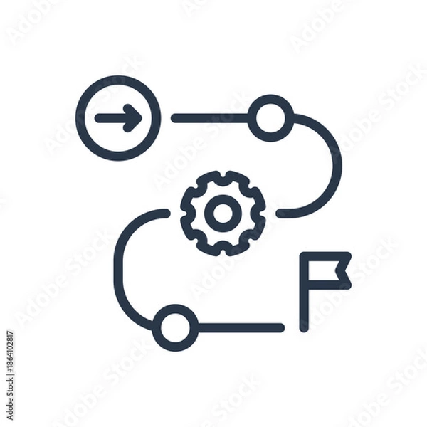 Fototapeta Workflow Process Roadmap and Strategy Line Icon