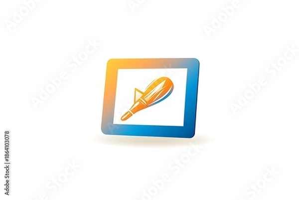 Fototapeta Modern rocket icon on gradient background for tech and innovation