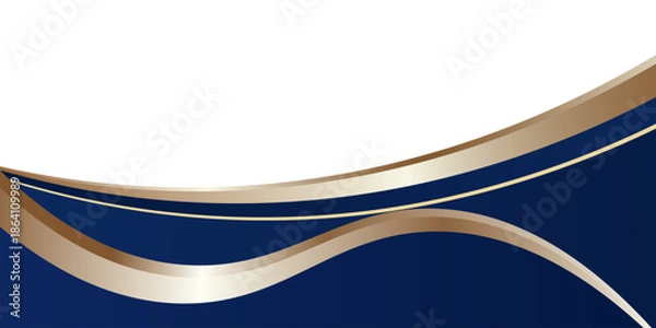 Obraz Blue Gold Wave Abstract Shape Border and Corner Frame Vector Eps 10 Decorative Elements Corners, Borders, and Frames.