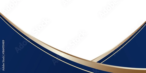 Obraz Blue Gold Wave Abstract Shape Border and Corner Frame Vector Eps 10 Decorative Elements Corners, Borders, and Frames.