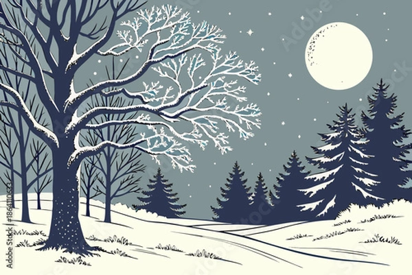 Obraz winter landscape with tree