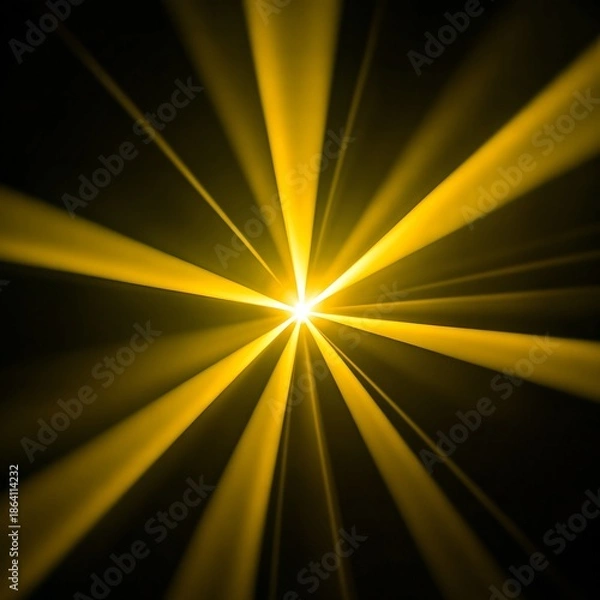 Obraz Vibrant yellow light explosion on dark background