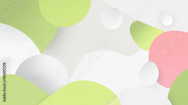 Obraz 白の背景にポップな緑系の抽象背景素材