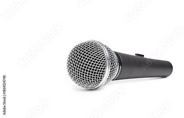 Obraz Dynamic microphone isolated on white background.