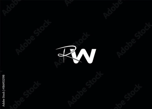 Obraz WR initial creative logo and abstract logo