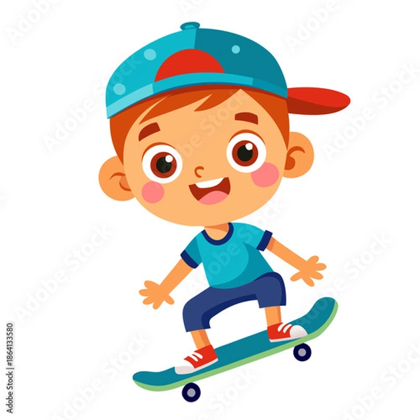 Obraz boy with skateboard