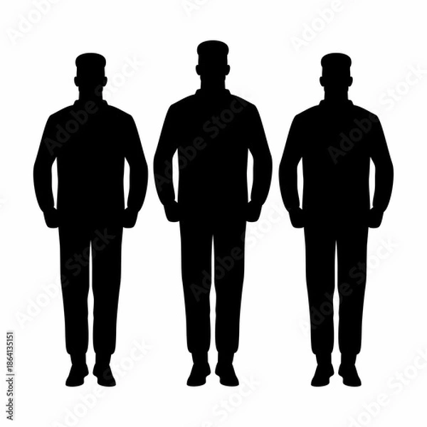 Obraz Standing Soldiers Silhouette Flat Image